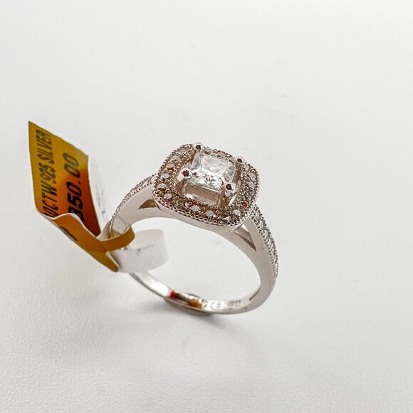 925 Sterling Sliver Moissanite Wedding/Engagement Ring 1ctw VVS Stones Hip Hop